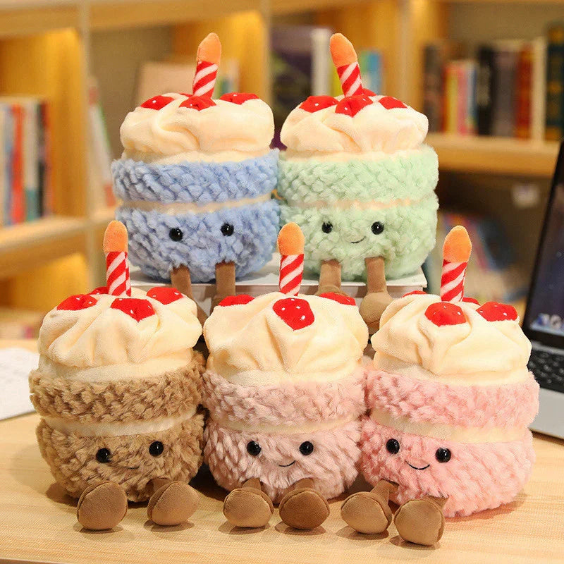 Lisslune | Festive Cupcake Plush with Candle – Soft Plush Toy for Kids & Adults