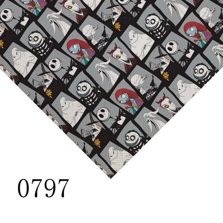 Lisslune | Cartoon-inspired Jack and Sally PVC Kunstleder sheet - A4 size
