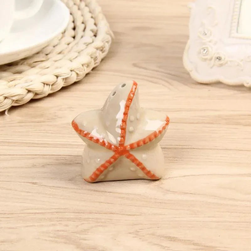 Lisslune | Playful Starfish Ceramic Salt and Pepper Shakers - Nautical Kitchen Decor