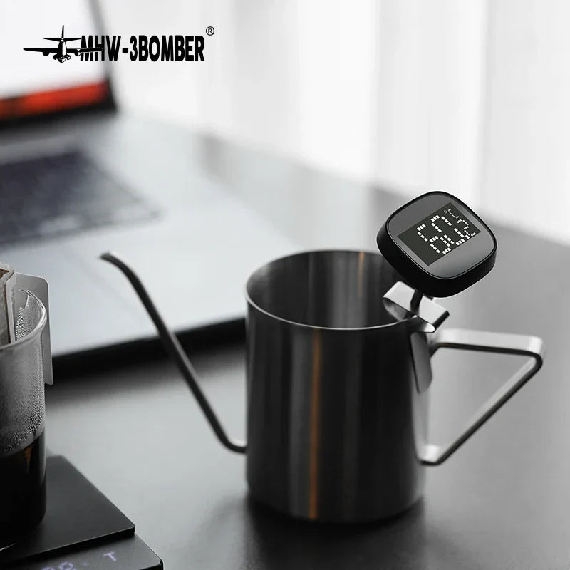 Lisslune | MHW-3BOMBER Digital, instant-read coffee thermometer for latte art pen, milk frothing pitcher, stylish barista kitchen accessories for home