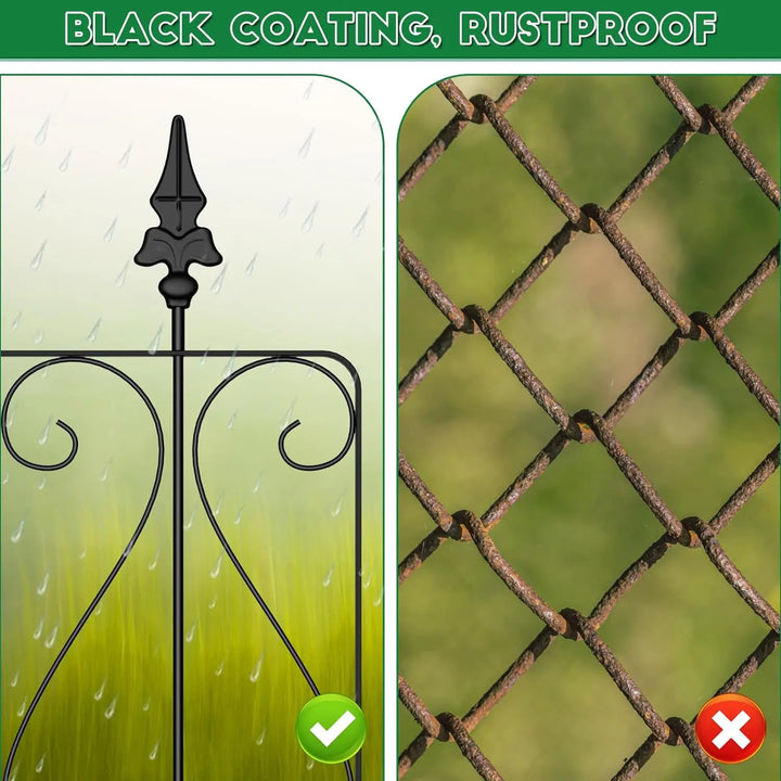 Rynx | 7 Panels Garden Animal Barrier Fence Stainless Steel Decorative Border for the Garden