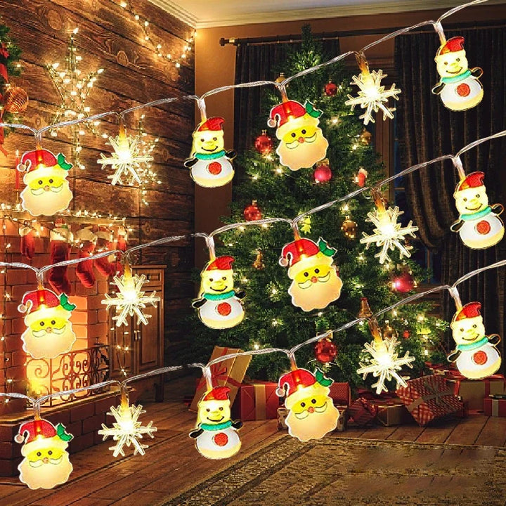 Rynx | Christmas lights Santa snowman battery-operated garland LED Christmas decoration light party New Year's decoration
