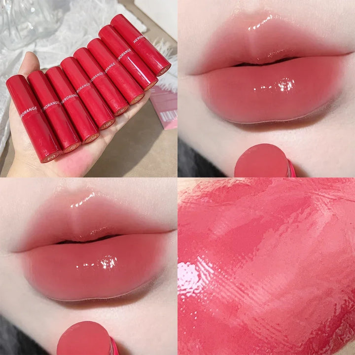 Rynx | Tinted Moisturizing Lipstick Waterproof Mirror Jelly Cherry Red Lip Lacquer Long-lasting Non-Sticky Cup Clear Solid Lip Gloss Cosmetics