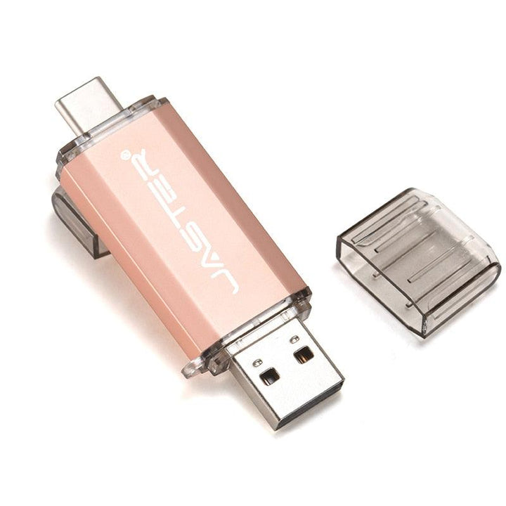 Lisslune | Premium 2-in-1 Type-C USB Flash Drive - Golden Metal Design with High-Speed Data Transfer and Enhanced Security