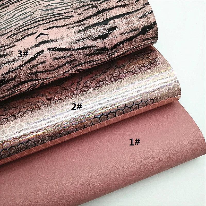 Lisslune | Shiny Pink Tiger & Snake Synthetic Leather DIY Craft Kit
