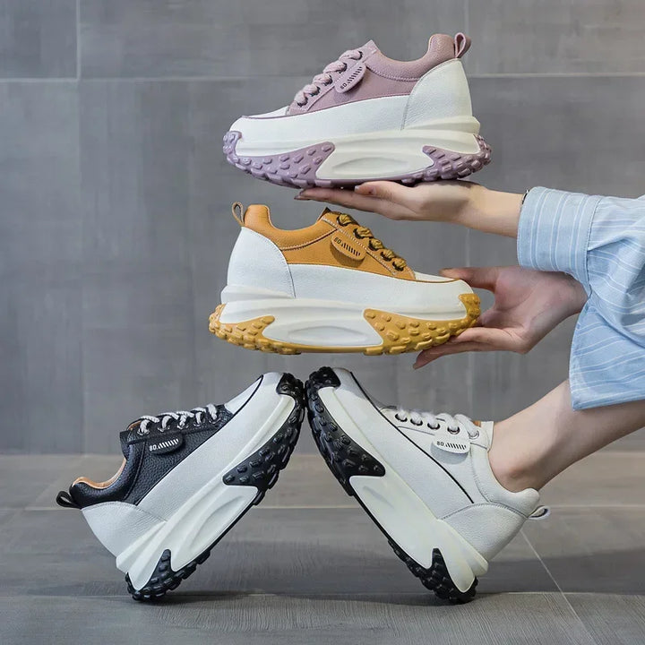 Lisslune | 7 cm Platform Wedge Sneakers made of Leather