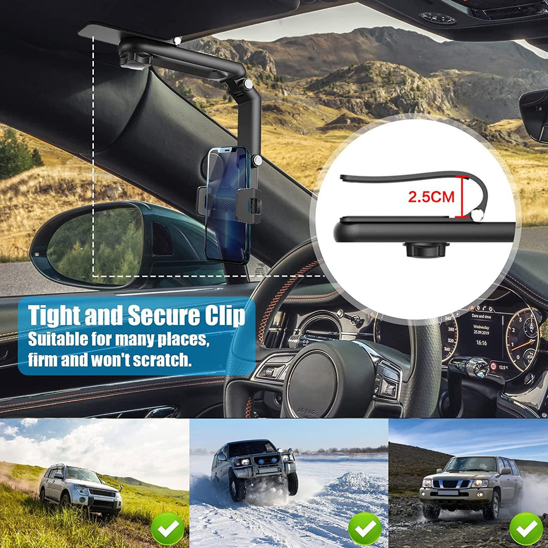 Lisslune | Universal 360° rotatable phone holder for cars with secure grip and versatile compatibility