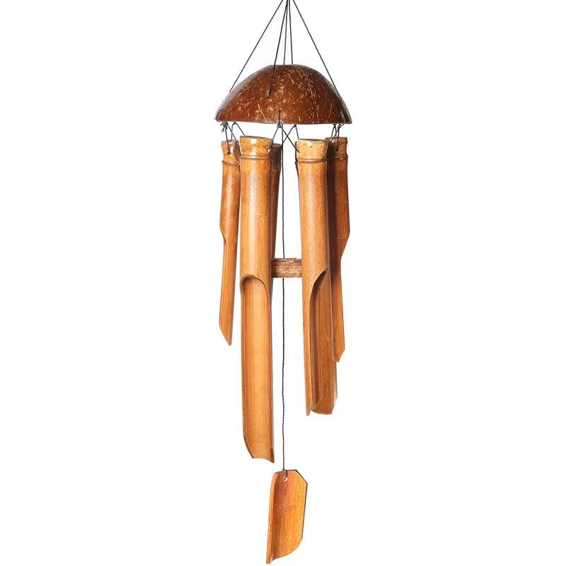 Lisslune | Handcrafted Bamboo Wind Chimes - 6 Melodic Tubes for Soothing Outdoor Harmony - Ideal for Garden Decoration and Thoughtful Gifts