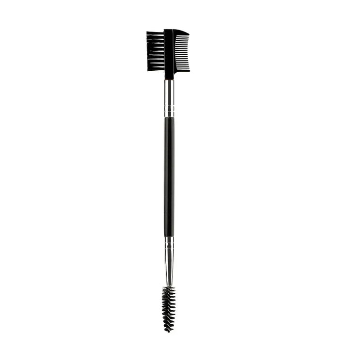 Rynx | Double-Sided Wooden Handle Eyebrow Brush Eyelash Brush 2 In 1 Professional Makeup Brush Eyelash Curler Diagonal Corner Brush