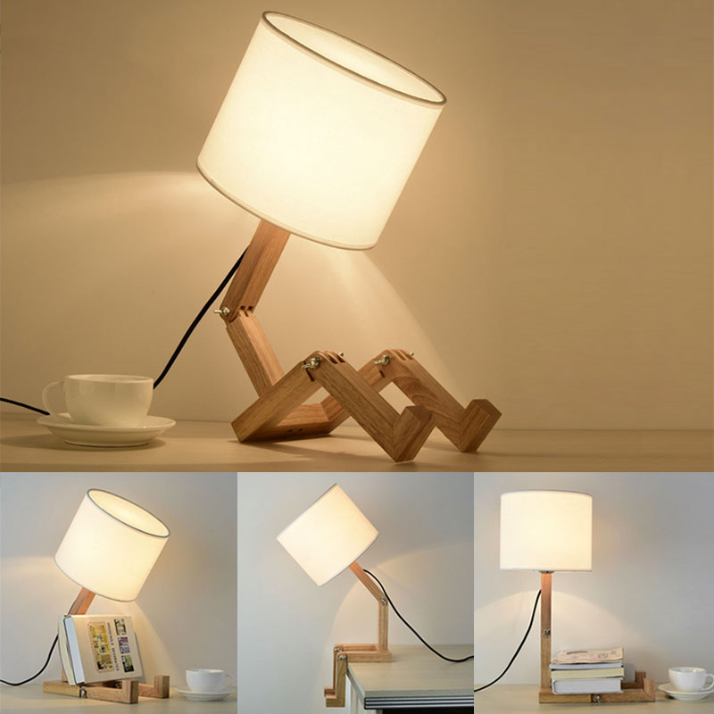 Lisslune | Thinker Wooden Robot Modern Night Lamp