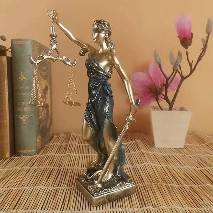 Lisslune | ERMAKOVA European antique bronze Greek goddess of justice statue Fair Angels resin sculpture ornaments desktop home decoration gift