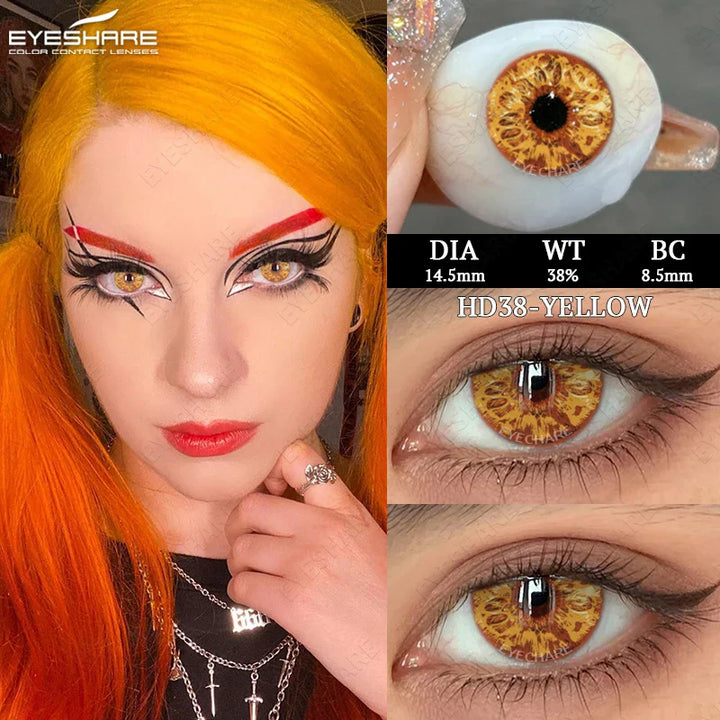 Rynx | 2pcs Halloween White Contact Lenses Anime Color Cosplay Black Lenses Crazy Red Beauty Makeup Lens Multicolor Lens