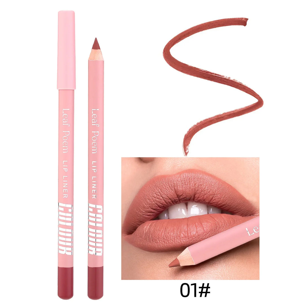 Rynx | 12 Color Matte Lipliner Pencil Waterproof Plumping Stain Lipstick Natural Nude Pink Lip Contours Pro Outline The Lips Contour Makeup