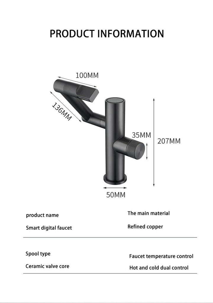 Lisslune | Hydroelectric Rotating Modern Smart Waterfall Faucet