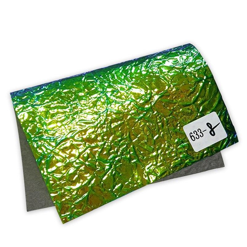 Lisslune | Crinkled Holographic Metallic Synthetic Leather Fabric Sheet for Creative DIY Projects