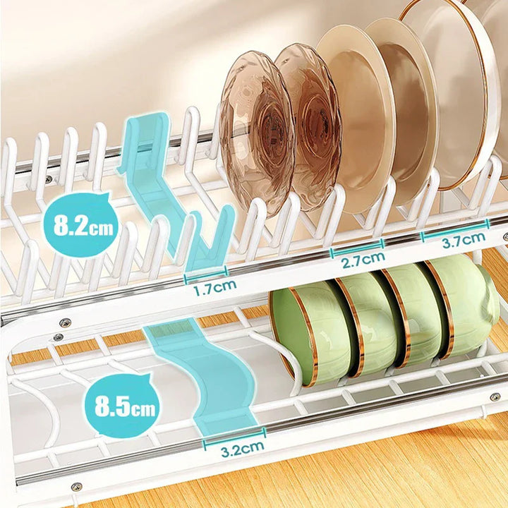 Lisslune | Kitchen Cabinet Sliding Storage Dish Rack