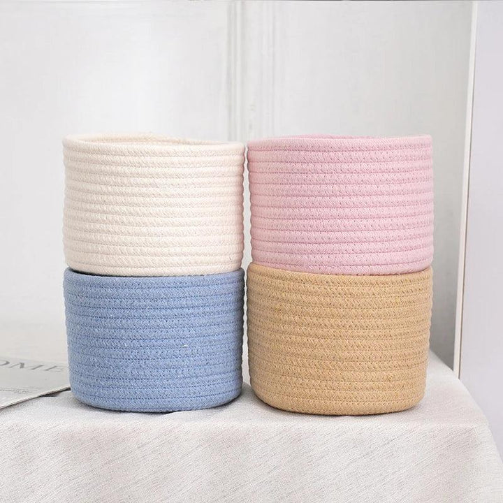 Lisslune | Stylish hand-woven cotton rope basket for home organization and storage