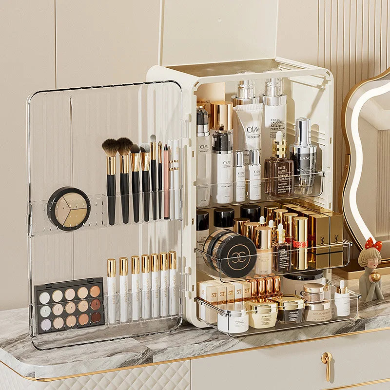Lisslune | Luxo Luxury Makeup Storage Box – Dust-Proof Cosmetic Organiser with Magnetic Door