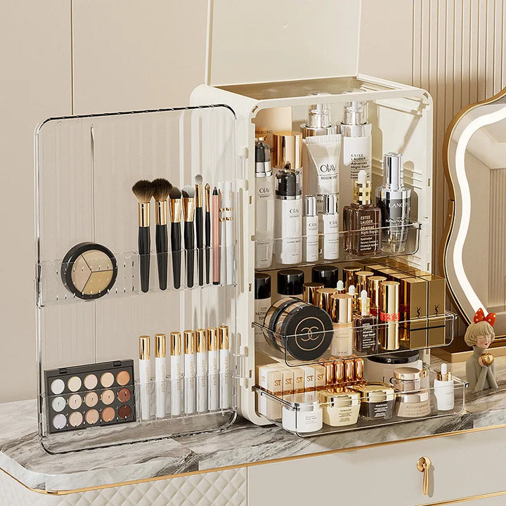 Lisslune | Luxo Luxury Makeup Storage Box – Dust-Proof Cosmetic Organiser with Magnetic Door
