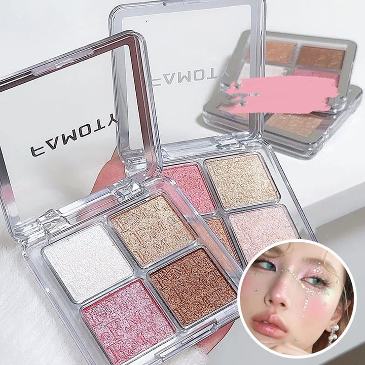 Rynx | 4 Colors Highlighter Powder Palette Diamond Brilliant Shine Fairy Powder Bronzers Contour Face Body Illuminator Makeup Cosmetics