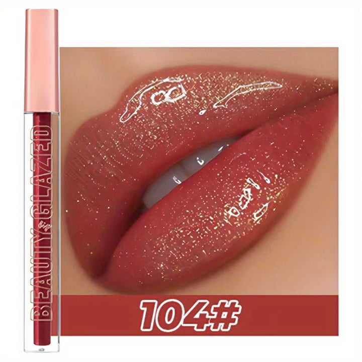Rynx | Liquid Lipstick Chewy Golden Metallic Lip Gloss Shimmer Texture Golden Bling Glitter Lipstick Suitable Makeup Face Painting