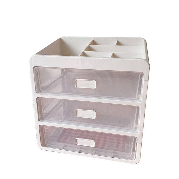 Lisslune | Versatile stackable desk organizer with drawer and brush holder for a tidy workspace