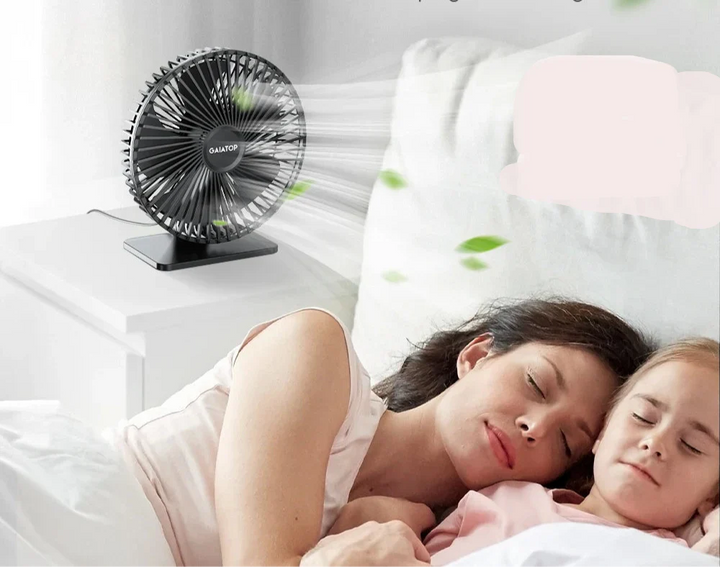 Lisslune | Mira Oscillating USB Fan – Silent, Compact & 4 Speeds for Desks and Nightstands