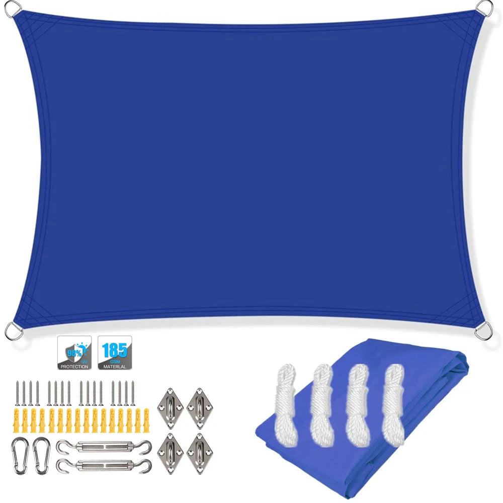 Lisslune | Waterproof Rectangular Sun Shade Sail with UV Protection & Mounting Kits – ShadeGuard