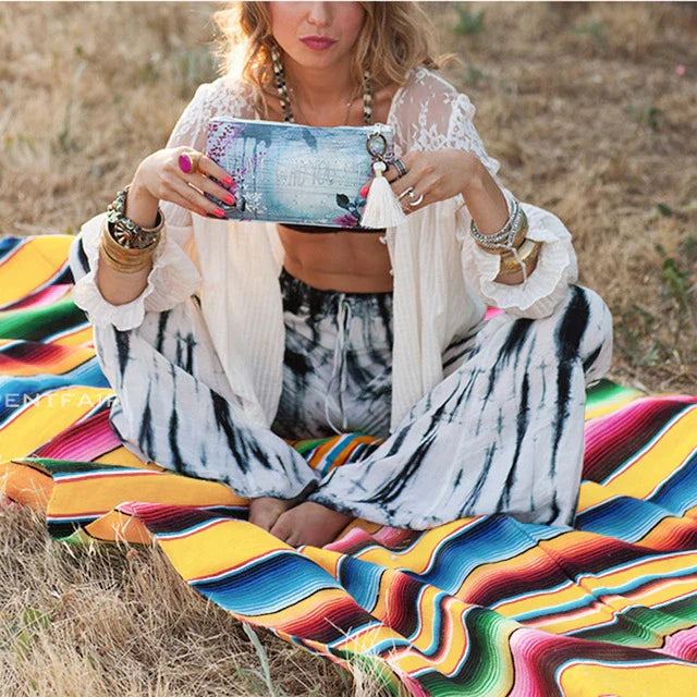 Lisslune | Colorful Mexican Serape Blanket