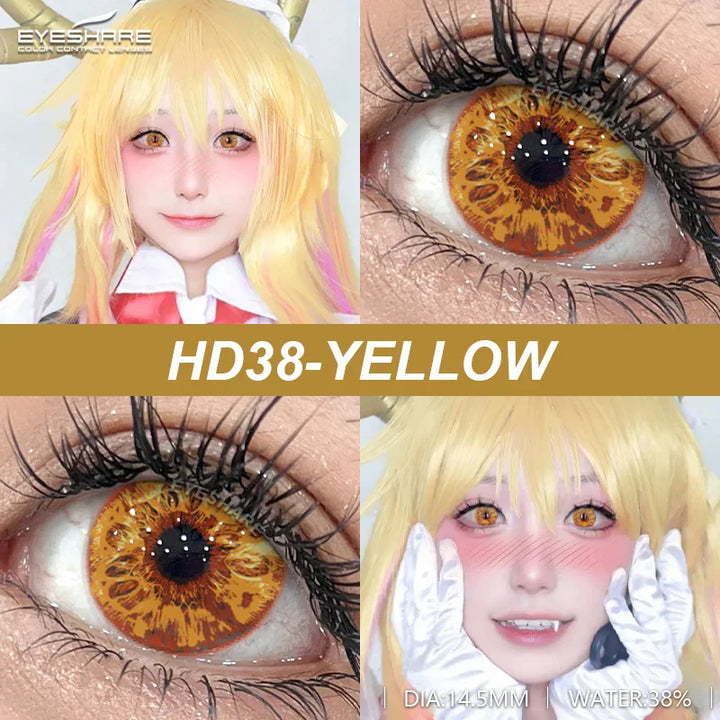 Rynx | 2 Piece Set Cosplay Contact Lenses for Eyes Anime Colored Contact Lenses Blue Contact Halloween Beautiful Pupil Annual Contact Lenses