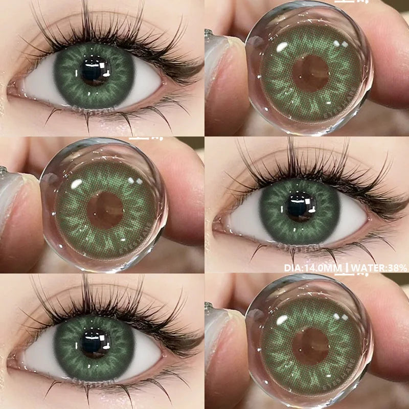 Rynx | New 1 Pair of Contact Lenses in Natural Color for Eyes Blue Lenses Gray Pupil Lens Brown Lens Yearly Cosmetic Green Contacts