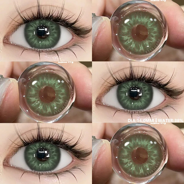 Rynx | New 1 Pair of Contact Lenses in Natural Color for Eyes Blue Lenses Gray Pupil Lens Brown Lens Yearly Cosmetic Green Contacts