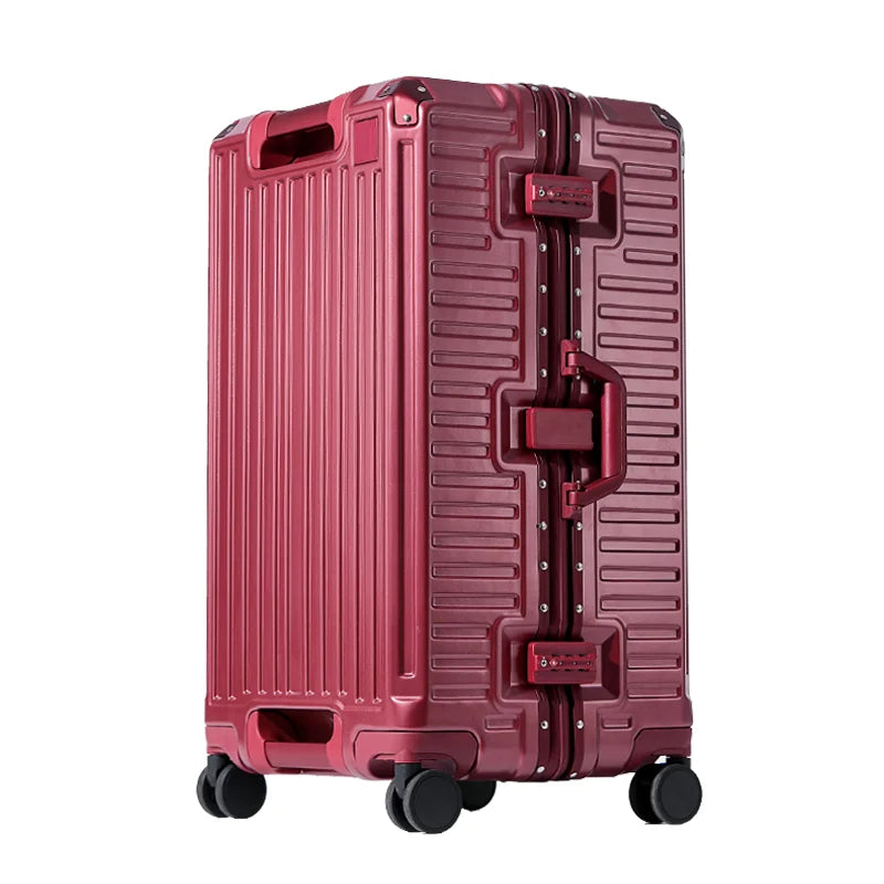 Lisslune | Zagreb – Wide Handle Hardshell Suitcase with Aluminium Frame & 360° Spinner Wheels