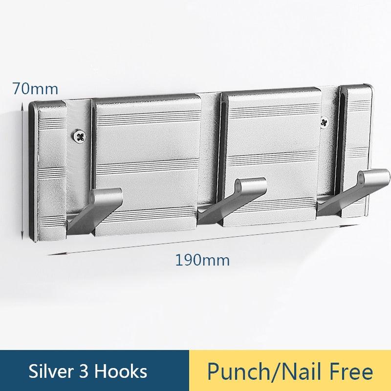 Lisslune | Stylish Gray Aluminum Wall Hooks for Modern Home Organization