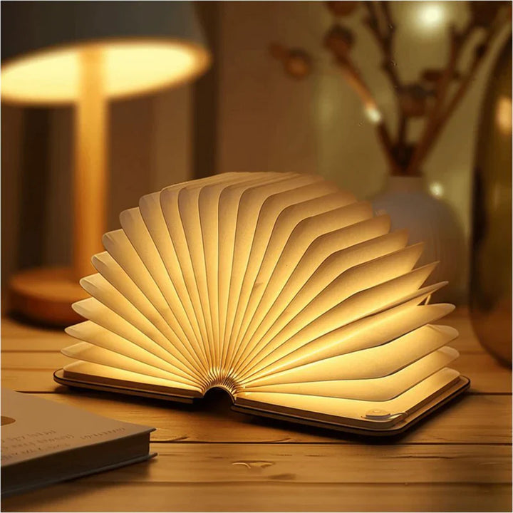 Lisslune | LED Folding Book Light – Unique and Quirky Gift Idea for Book Lovers, Perfect for Reading Nooks or Bedside Tables | Creative and Compact Night Light