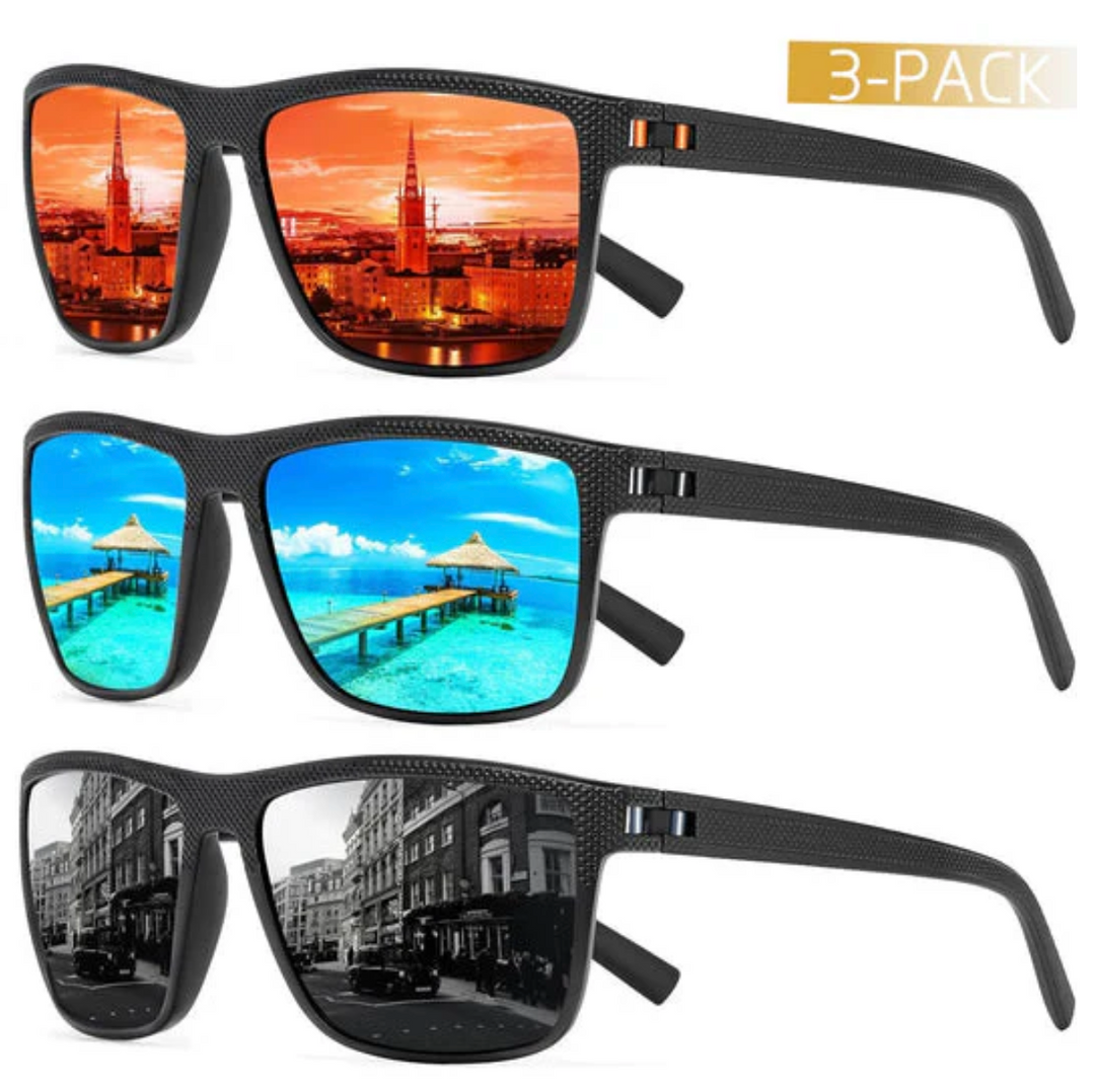 Lisslune | ZichtZeker 3-Piece Set Polarized Sunglasses – UV400 Protection & Comfort