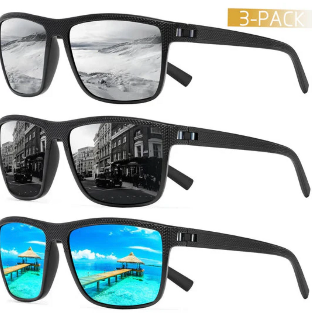 Lisslune | ZichtZeker 3-Piece Set Polarized Sunglasses – UV400 Protection & Comfort