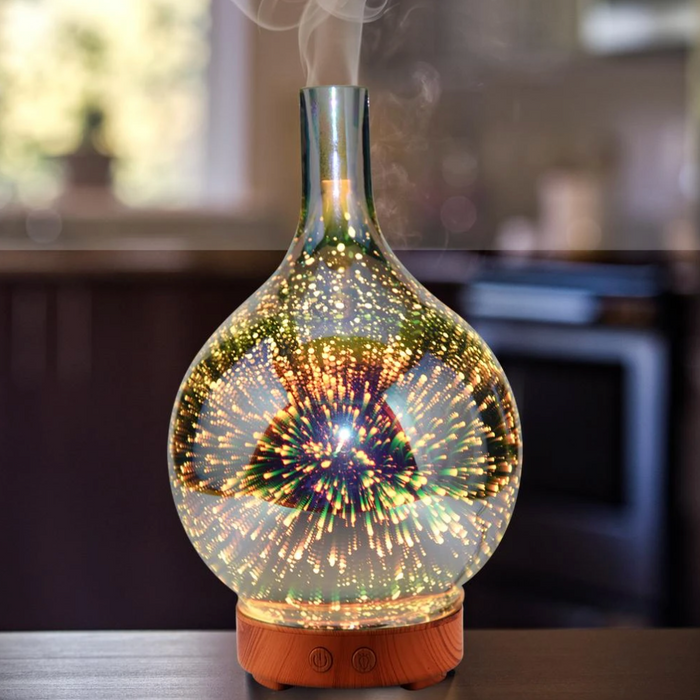 Lisslune | AromaBurst 3D Glass Essential Oil Diffuser with LED Lights