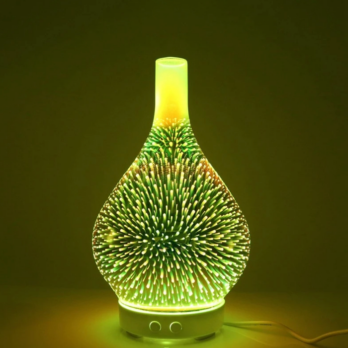 Lisslune | AromaBurst 3D Glass Essential Oil Diffuser with LED Lights