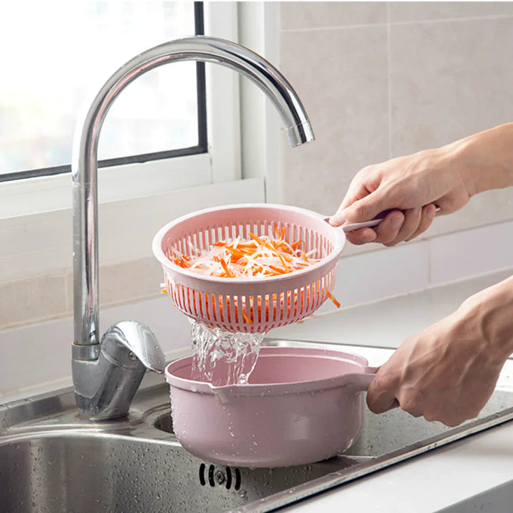 Lisslune | Multifunctional Vegetable Grater with Sieve – 3-in-1 Kitchen Grater for Vegetables & Fruits | Practical Kitchen Helper with Collection Tray