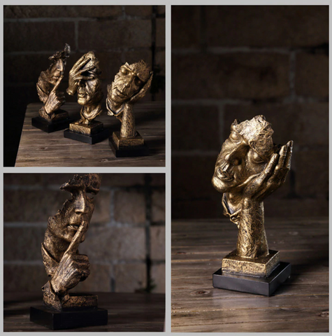 Lisslune | Abstract Gold Sculpture "NordicLine" – Modern Scandinavian Decoration