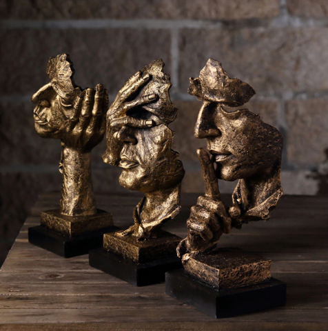 Lisslune | Abstract Gold Sculpture "NordicLine" – Modern Scandinavian Decoration