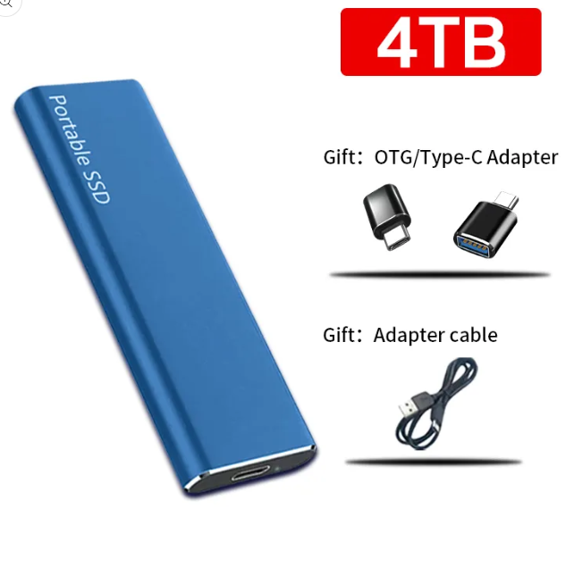 Lisslune | 4TB USB-C Portable External Hard Drive for PC & Mac