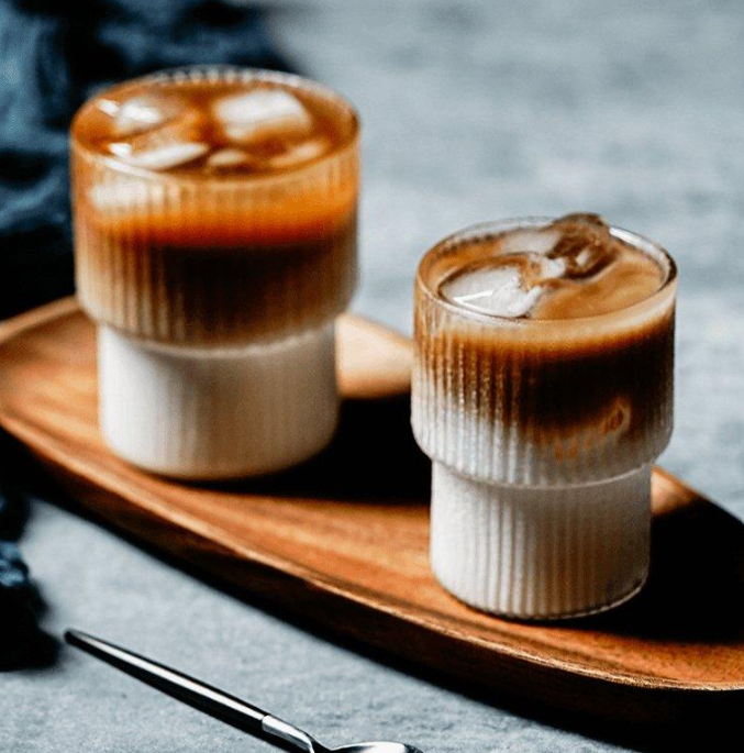 Lisslune | Ribbed Glass Iced Coffee & Tea Mug