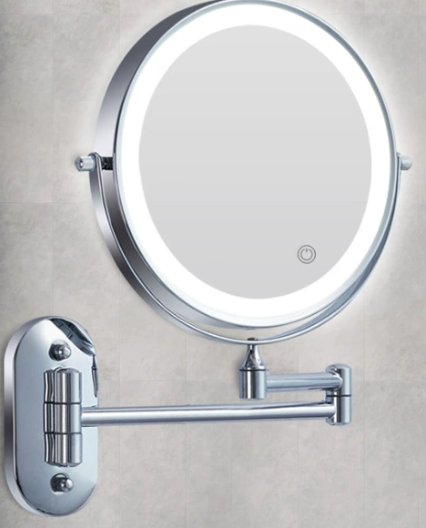 Lisslune | Black LED Rechargeable Makeup Mirror – 3-Color Light