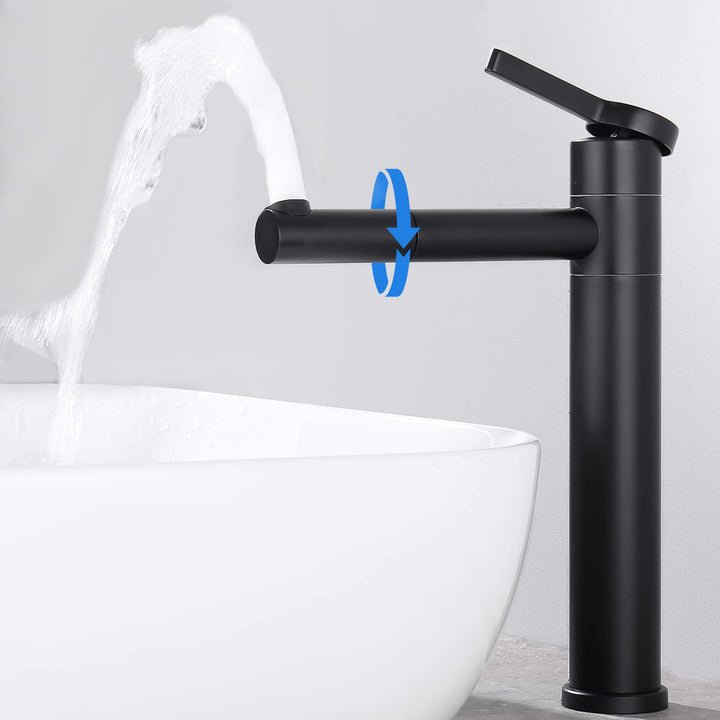 Lisslune | Double 360° swivel High sink mixer Chrome faucet Bathroom for sink in bathroom fittings