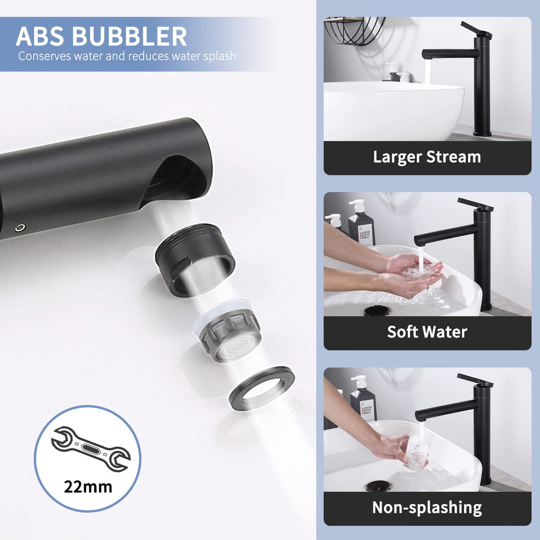 Lisslune | Double 360° swivel High sink mixer Chrome faucet Bathroom for sink in bathroom fittings