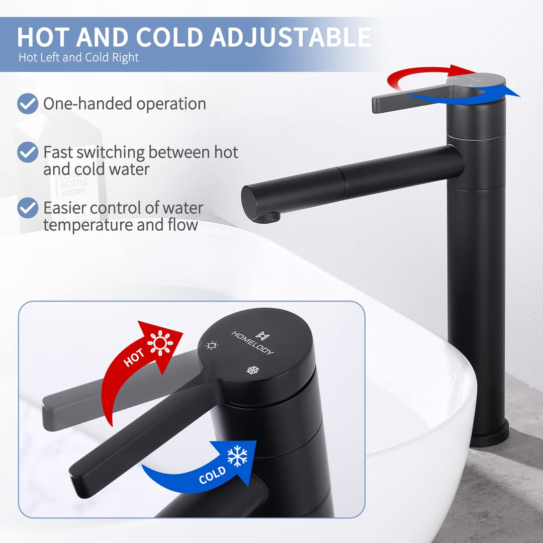 Lisslune | Double 360° swivel High sink mixer Chrome faucet Bathroom for sink in bathroom fittings