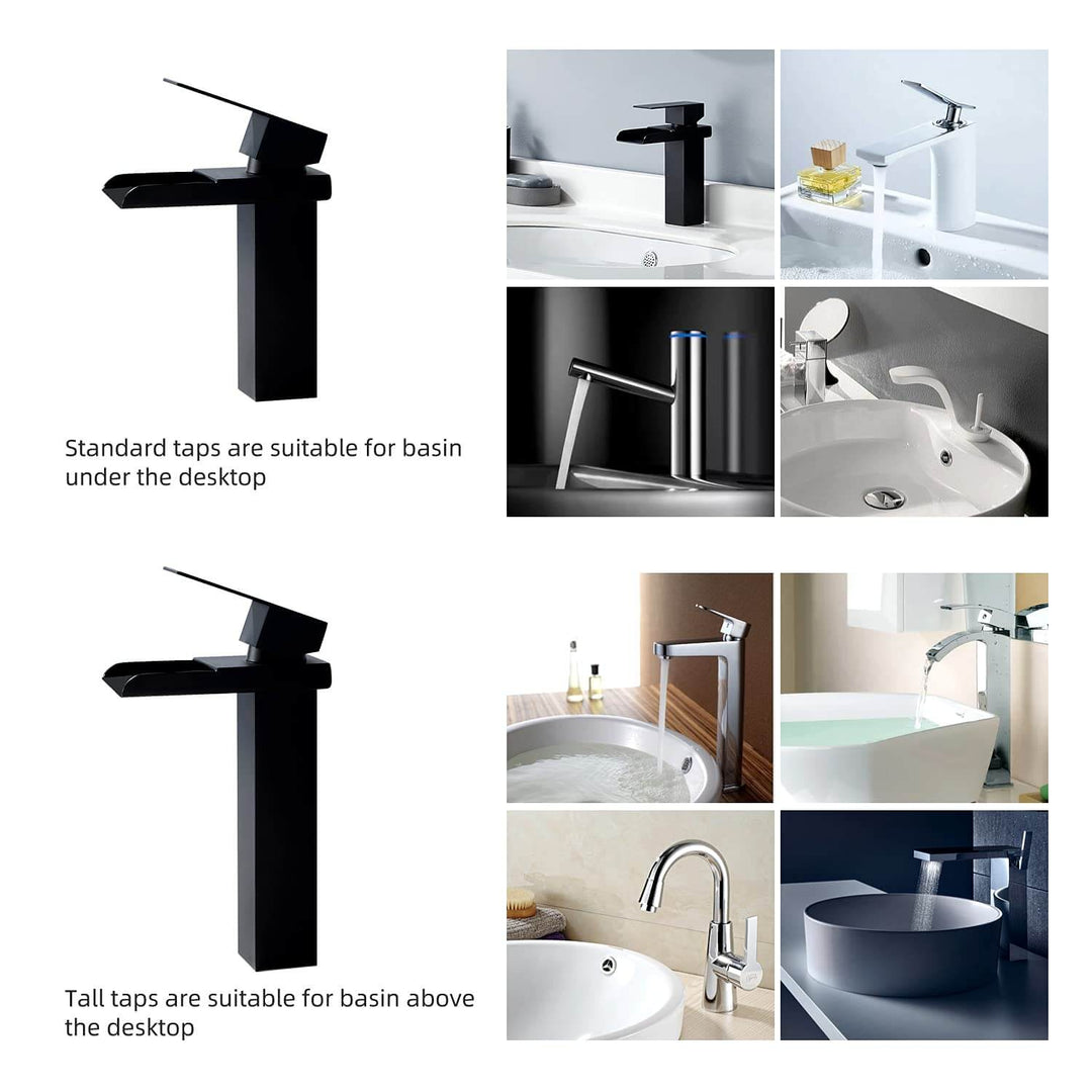 Lisslune | Black Waterfall Faucet Bath