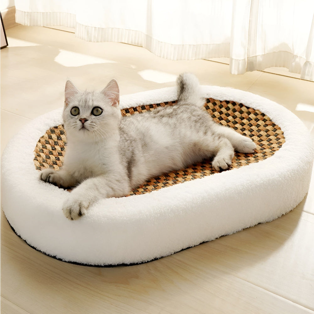 Lisslune | Luxury Cat Bed with Scratching Surface – Plush 2-in-1 Cat Furniture